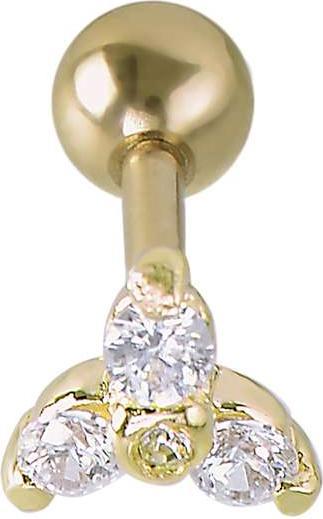 Immagine prodotto Bijouteria Piercing orecchio (Acciaio chirurgico 316L, Argento 925, Zirconia, Rivestimento PVD (color oro))