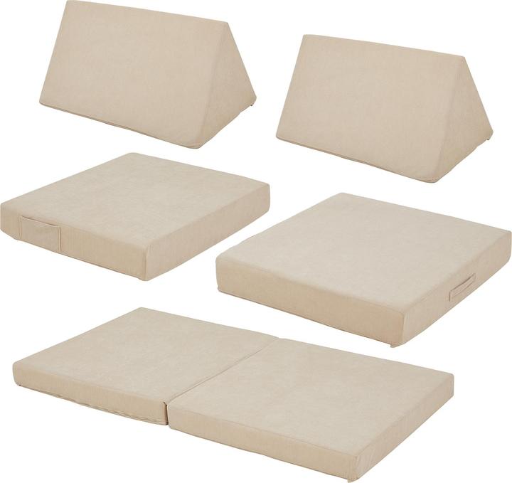 En.Casa Spielsofa Norhulta 5-tlg. 120x66x46 cm Cord Beige (Kindersofa)