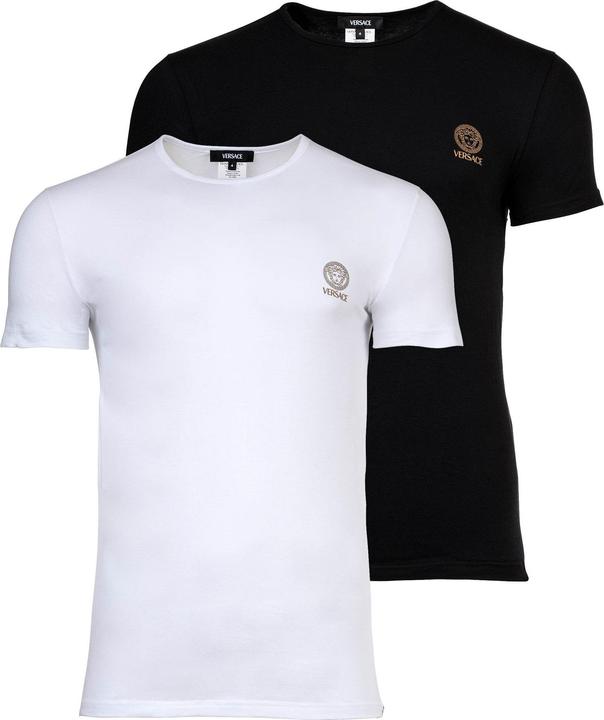 Versace T-Shirt Bi-Pack Jersey Topeka Bi-Stretch Cotton Organic New Logo (S)