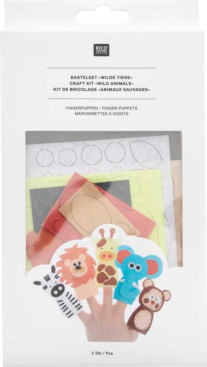 Image du produit Rico Design Kit de bricolage marionnettes à doigt "animaux