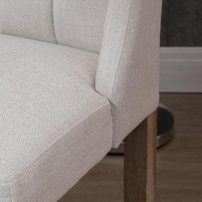 Produktbild Swisshandel24 Barhocker-Set, 2-teilig, niedrige Rückenlehne, Leinen-Touch Gummiholz Beige 47 x 50 x 101 cm