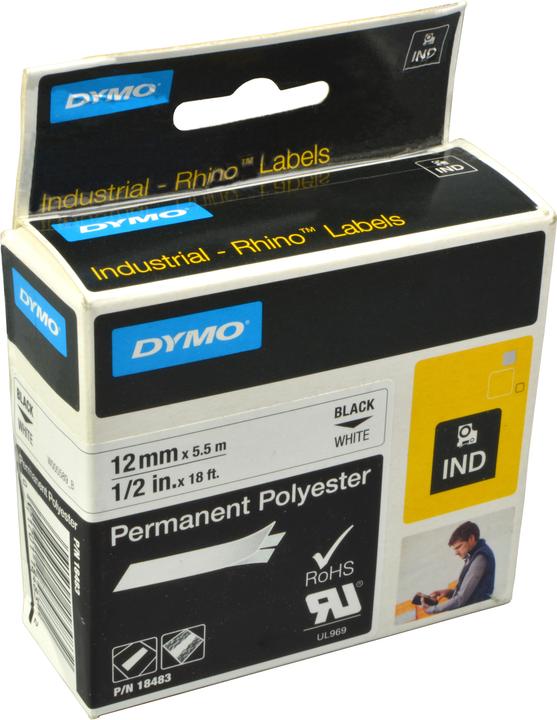 Produktbild Dymo Rhino ID2 Polyesterband 18764, weiss (1.20 cm, Weiss)