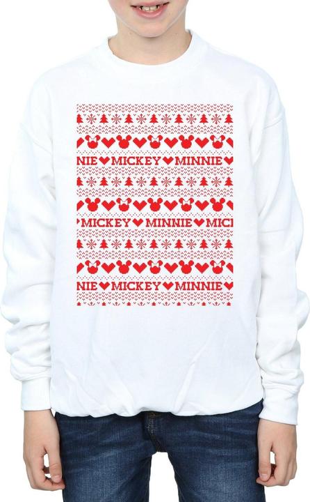 Disney Mickey And Minnie Christmas Fair Isle Sweatshirt Jungen