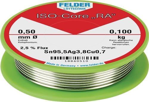 Nährwerte und Zutaten Felder Lötdraht ISO-Core® RA 0,5 mm 100 g Sn95,5Ag3,8Cu0,7
