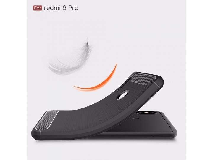 Produktbild Screenguard Xiaomi Redmi Note 6 Pro Hülle Carbon Brushed Soft TPU (Xiaomi Redmi Note 6 Pro)
