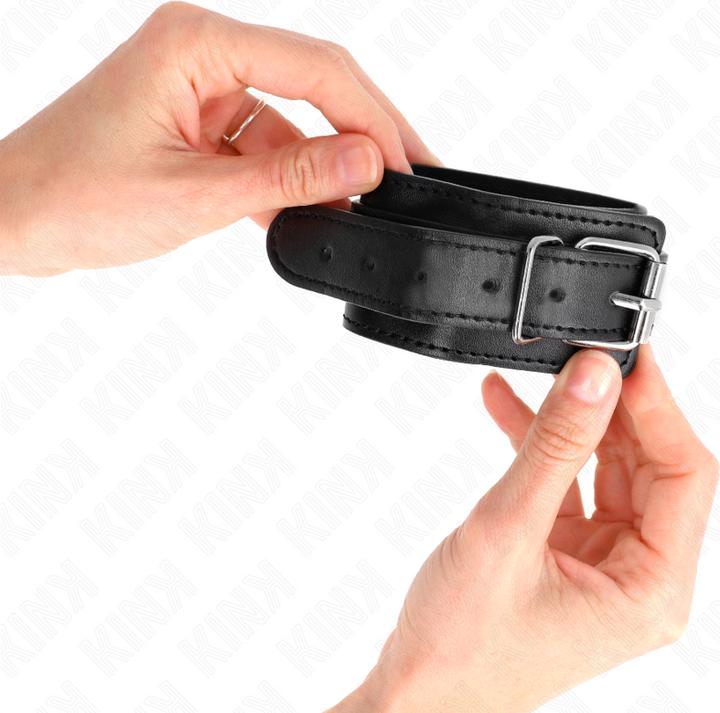 Actual product image Kink THIN Wrist Cuffs BLACK ADJUSTABLE 21-33 CM