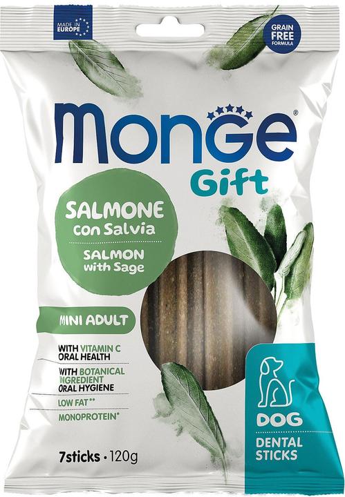 Produktbild Monge Leckerli Dental Sticks Mini Salmon & Sage, 120 g (Adult, 1 Stk., 141 g)