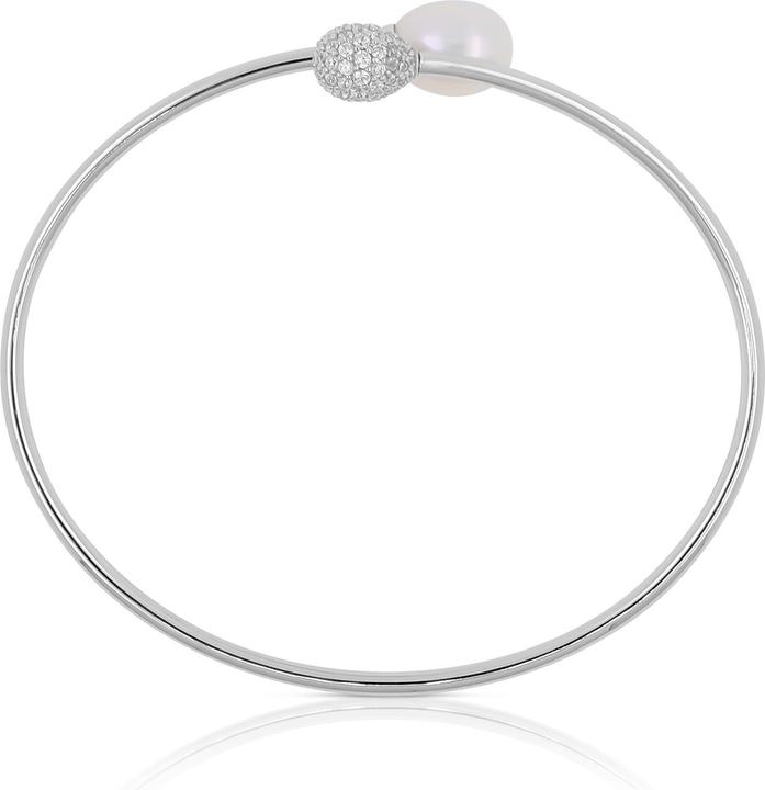 Image du produit Muau Bangle argent 925 freshwater pearl 8-8.5mm zirconia (Argent 925)