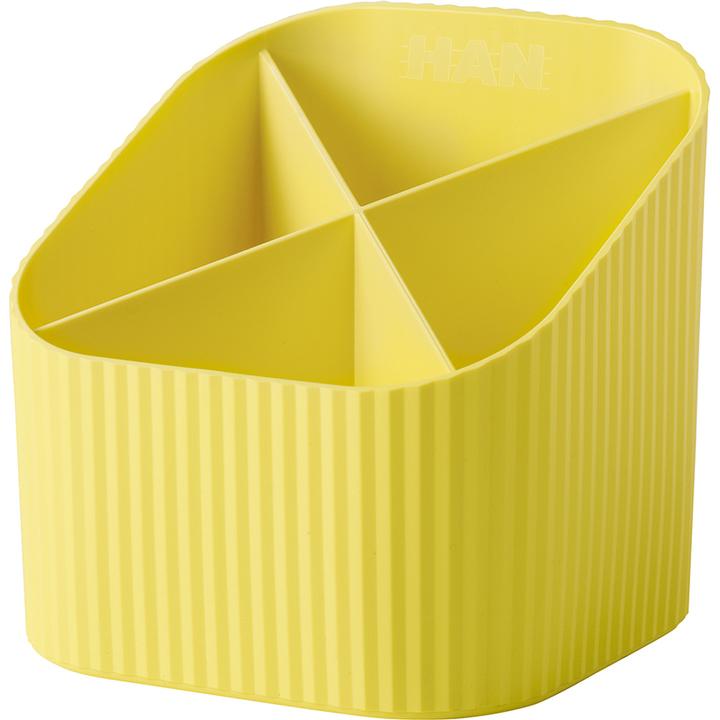 Produktbild Han Stifteköcher Re-X-LOOP, gelb 4 Fächer, 100% recycelter Öko-Kunststoff