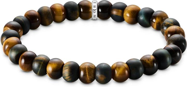 Thomas Sabo Armband Tigerauge Goldbraun und Blaugold (19 cm, Silber 925)