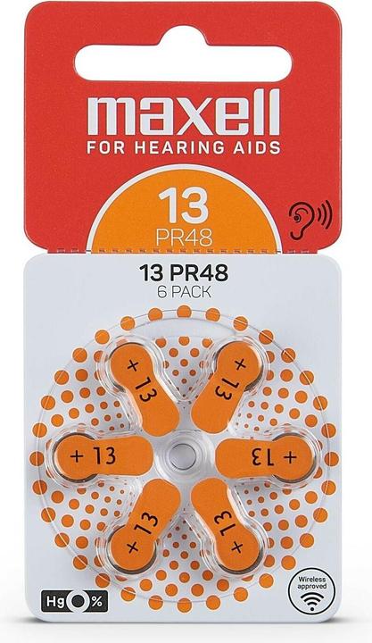 Produktbild Maxell Hörgerätebatterie PR48-13 (6 Stk., PR48)