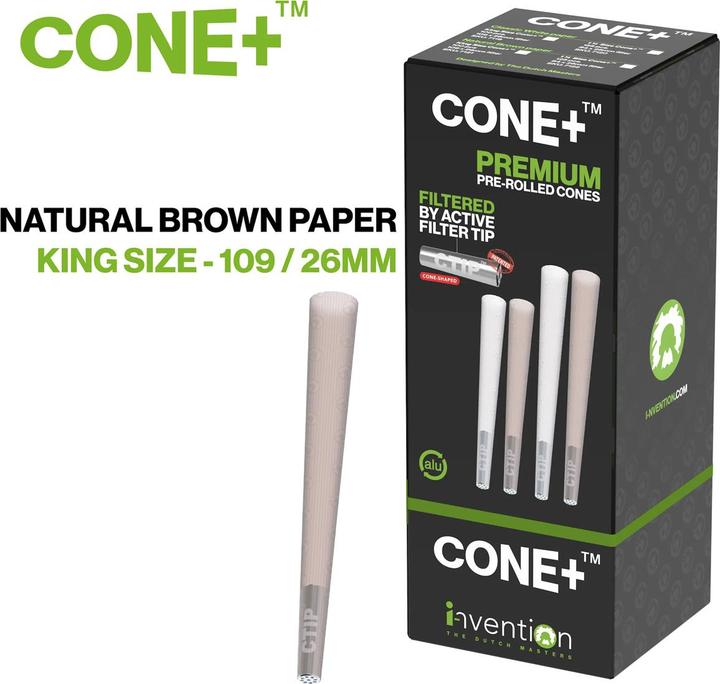Cones CONE+ King Size Natural Brown C Tip Filter 109/26 100pcs