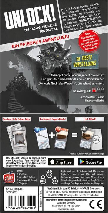 Image du produit Asmodée SCOD0061 - Unlock! La septième représentation (scénario unique), 2-6 joueurs, 10 ans (édition DE) (Allemand)