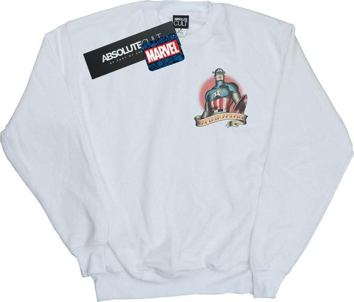 Captain America Tattoo Breast Print Sweatshirt (L)