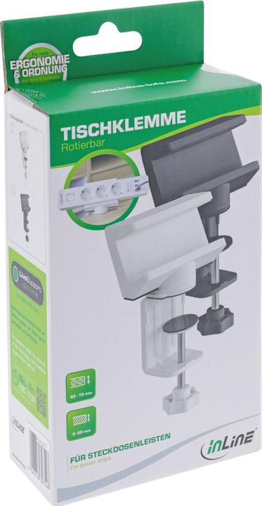 Actual product image InLine Desk clamp for socket strip - Black (0.07 m)