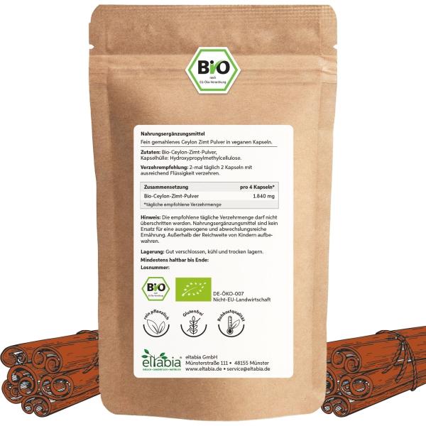 Produktbild Eltabia Bio Zimt Kapseln 100 (100 Stück, Kapseln)