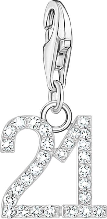 Immagine prodotto Thomas Sabo Ciondolo numero 21 con pietre bianche, argento (Argento 925)