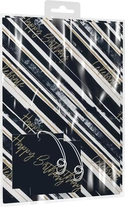 Actual product image Giftmaker Brush Stroke Happy Birthday Gift Wrap Sheets (Pack of 2) (Wrapping paper, 2 x)
