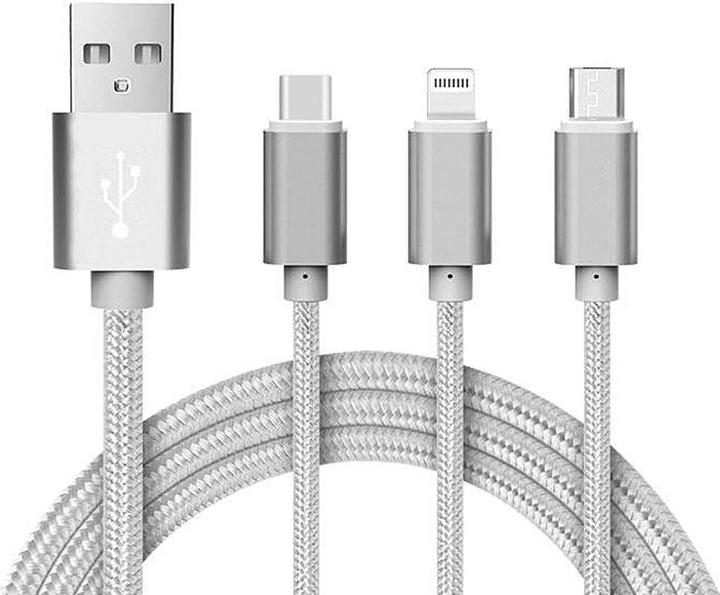 Immagine prodotto Reekin Cavo di ricarica 3in1: Micro USB (1.20 m, USB 2.0)