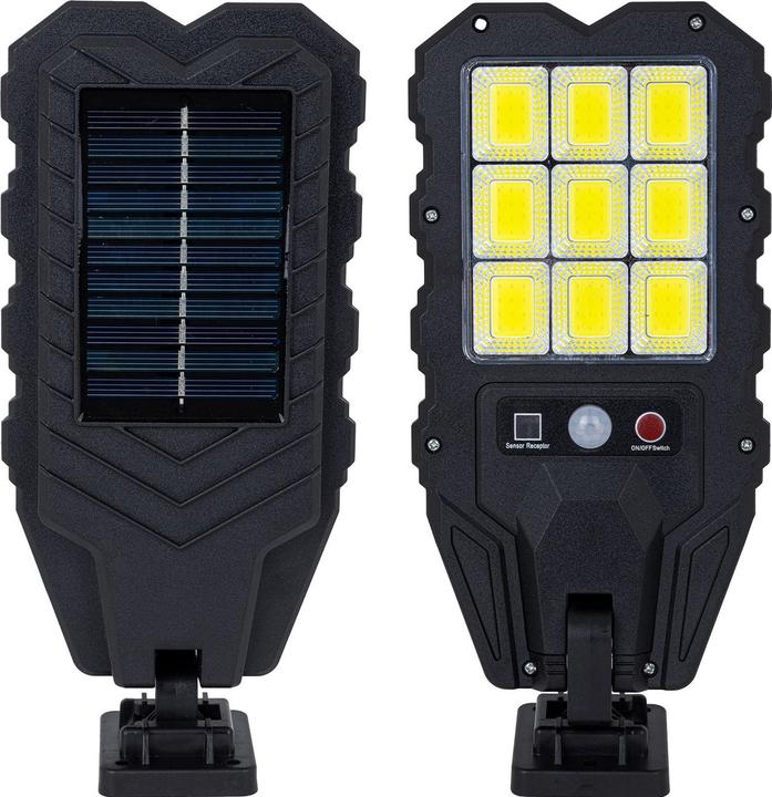 Immagine prodotto HI 2er-Set Solar-Aussen-Wandstrahler mit Bewegungsmelder & Fernbedienung, 108 SMD LEDs, IP65 (IP65)