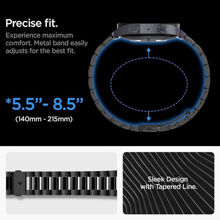 Actual product image Spigen Pasek Modern Fit Band na Samsung Galaxy Watch 6 (44 mm) - czarny (Stainless steel)