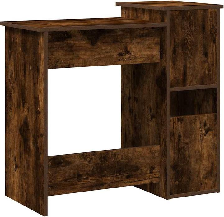 Actual product image VidaXL Desk with shelf smoked oak 84x40x78 cm wood-based office desk