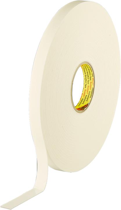 Image du produit 3M Ruban adhésif double face en mousse de polyéthylène, blanc de (19 mm)
