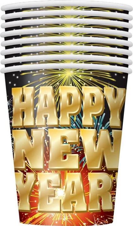 Produktbild Unique Party Feuerwerk WegwerfTasse Papier Silvester 8erPack (8 x)