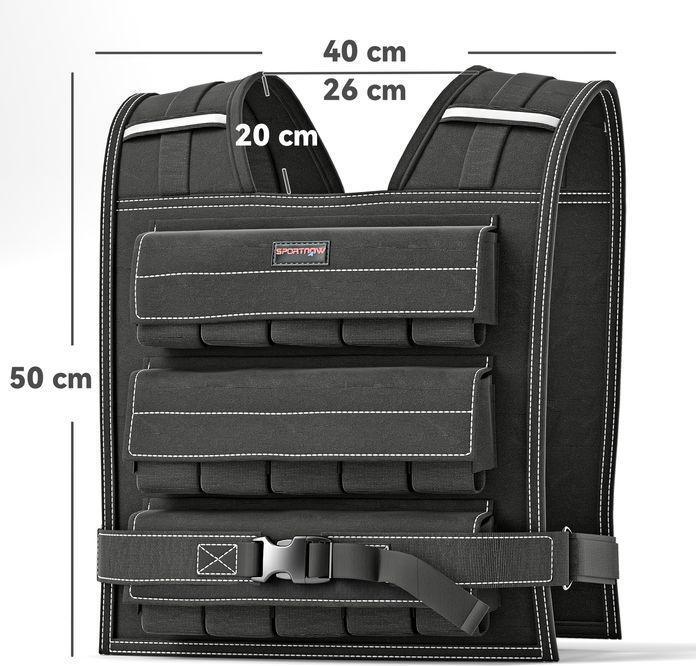 Produktbild Swisshandel24 verstellbare Gewichtsweste 20kg mit Reflektierenden Streifen, Trainingsweste