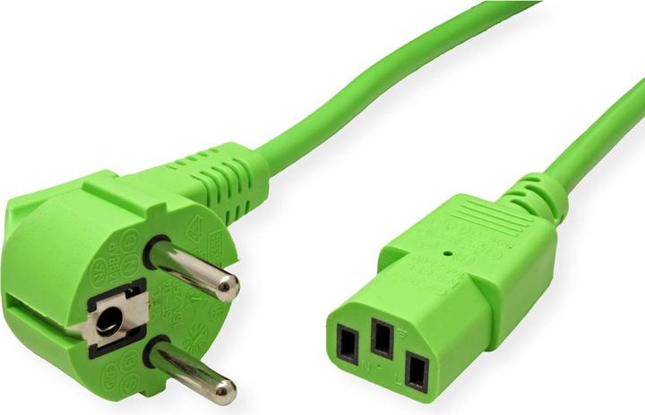 Actual product image Roline Power cable CEE 7/7 (M) angled to IEC 60320 C13 straight (1.80 m)
