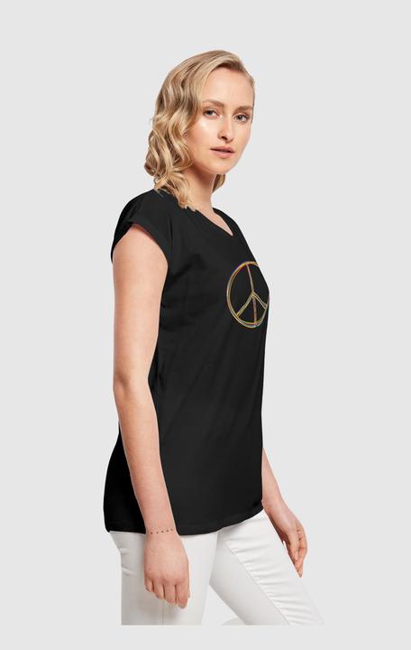 Actual product image Merchcode Peace Multicolour with Ladies Extended Shoulder Tee - 161399 (XS)