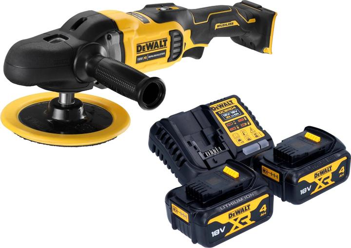 Actual product image DeWalt DCM 849 M2 Cordless eccentric polisher 18 V 180 mm brushless + 2x battery 4.0 Ah + charger