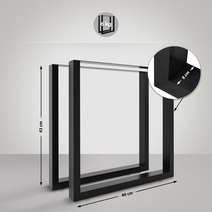 Image du produit CLP 2x Pieds de table Velden 90 cm inox