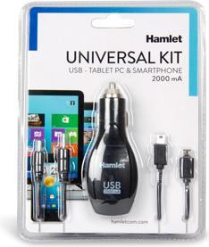 Image du produit Hamlet Kit de chargeur universel 4-en-1 pour smartphone et tablette avec 4 connecteurs