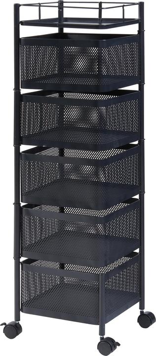 Actual product image En.Casa Sunndal trolley with 5 levels 94.5x27x27cm Black