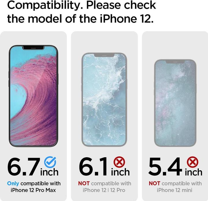 Produktbild Spigen Glas tR EZ Fit(2Pack) (2 Stück, Apple iPhone 12 Pro Max)