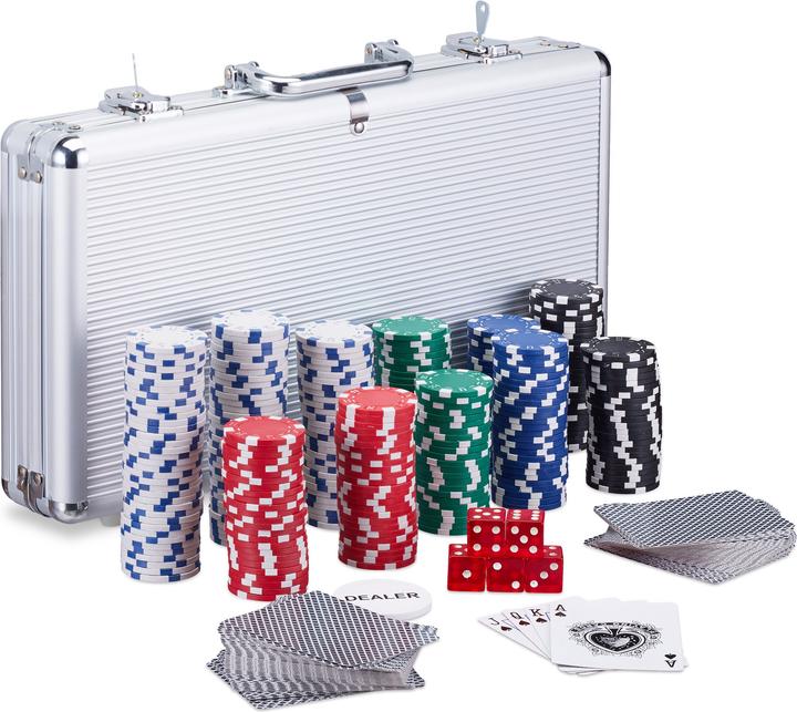 Immagine prodotto Relaxdays Poker set con valigietta & 300 chips (Multilingue)