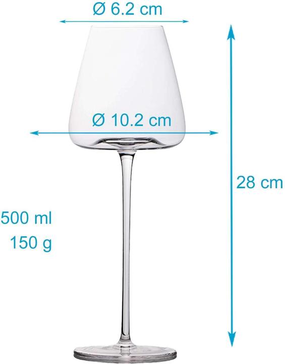 Produktbild Intirilife Wein Glas Set für Rotwein Weisswein (50 cl, 2 Gläser, Weingläser Set)