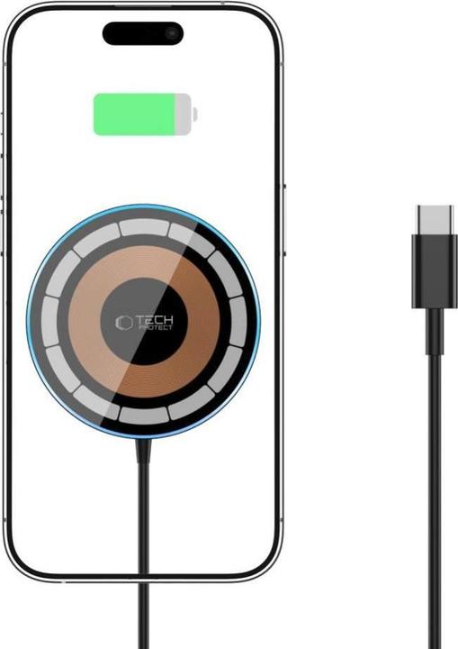 Image du produit Tech-Protect QI15W-A30 Chargeur inductif avec MagSafe et câble USB-C - noir (15 W)