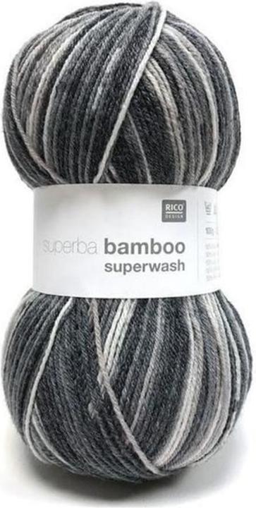 Produktbild Rico Design Wolle Bamboo für Socken 4-fädig, 100 g, Anthrazit (420 m)