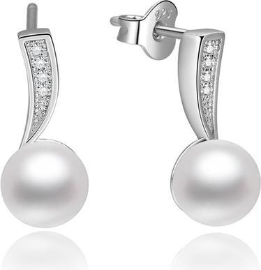Beneto Silver earrings with real pearls AGUP1188 (L)