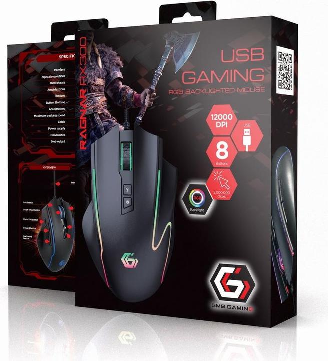 Immagine prodotto Gembird Mouse da gioco a 7 tasti con illuminazione a LED (Cablato)