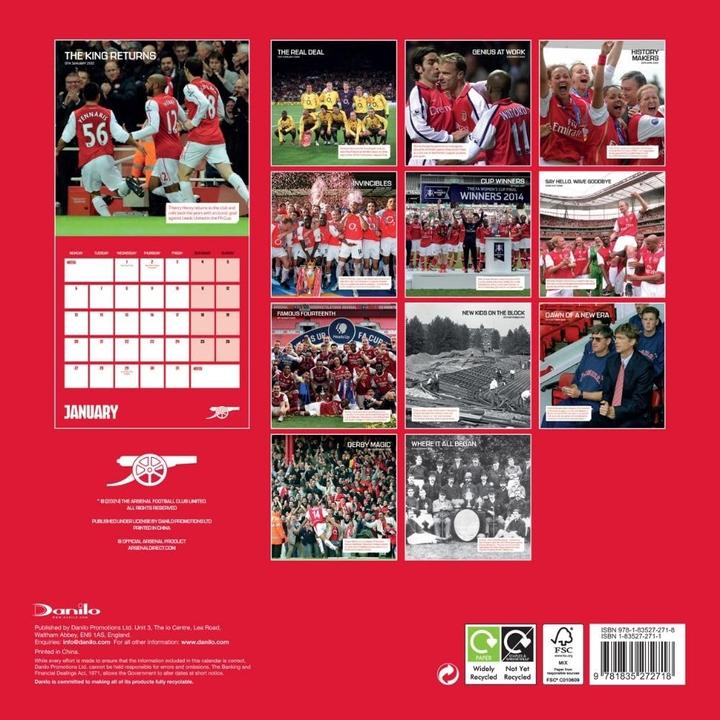 Immagine prodotto Arsenal FC Calendario da Parete (30 x 30 cm, Tedesco)