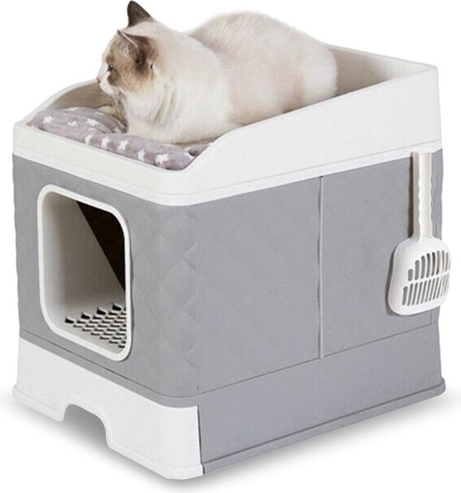 Produktbild Hermex Katzen-WC und Bett Katzentoilette XXL-Katzenklo mit Deckel Streukiste (Katzenklo geschlossen)