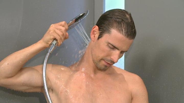Produktbild hansgrohe HG Handbr RAINDANCE SELECT E 150 3jet DN 15, EcoSmart Version chrom (3 Strahlarten, 9 l/min)