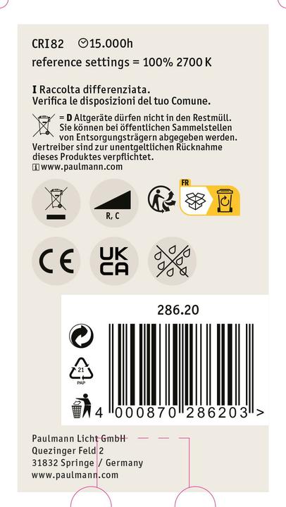 Immagine prodotto Paulmann Lampada per uso generale (E27, 9 W, 1055 lm, 1 x, E)
