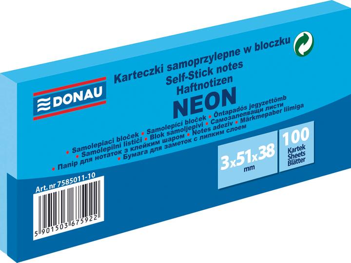 Immagine prodotto Donau Blocco autoadesivo, 51x38mm, 3x100 fogli, neon, blu