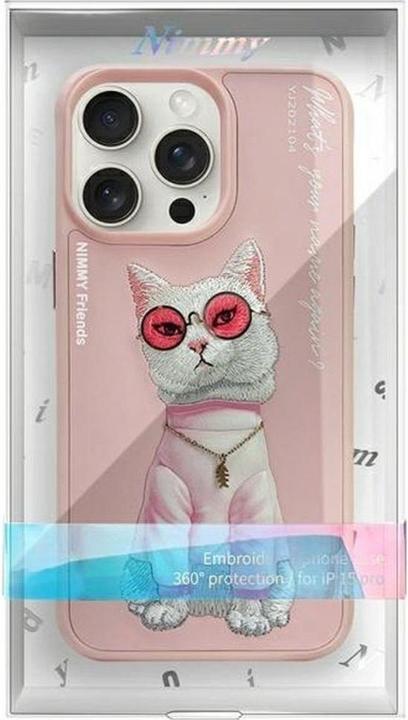 Immagine prodotto Nimmy case iPhone 15 Pro 6.1" pink Glasses Cool Cat (Apple iPhone 15 Pro)