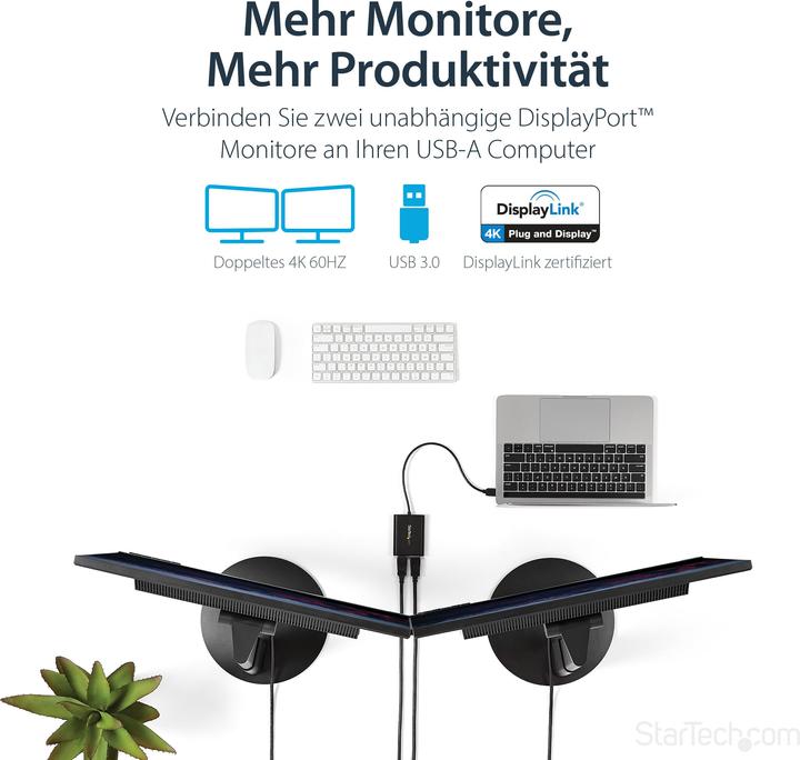 Image du produit StarTech USB auf DP (DP, 17.50 cm)