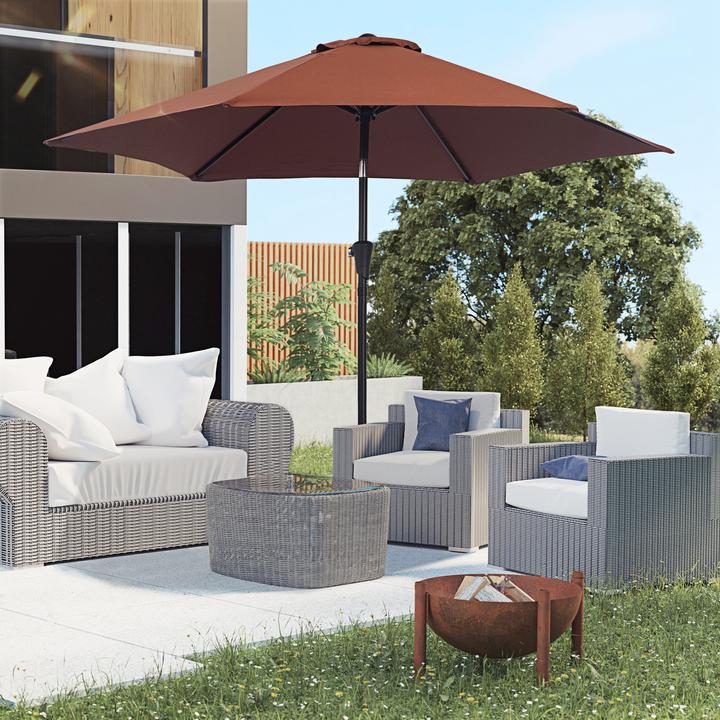 Produktbild Outsunny Sonnenschirm mit Handkurbel (2.60 m)